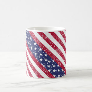 Gestresste Stars and Stripes Patriotisch Kaffeetasse