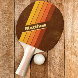 Gestresste Vintage Streifen mit Namen Tischtennis Schläger
