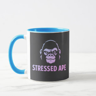 Gestresster Affe - blau Tasse