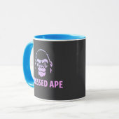 Gestresster Affe - blau Tasse (Vorderseite Links)