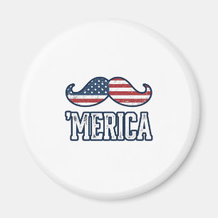 Gestresster Amerika-Schnurrbart Patriotischer Vekt Magnet