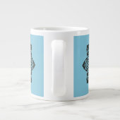Gestresstes geometrisches Blumenmedaillon Jumbo-Tasse (Rückseite)
