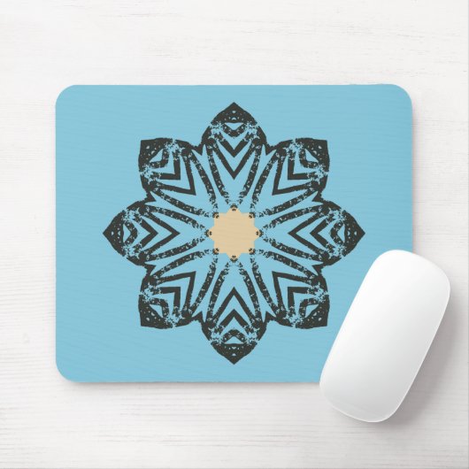 Gestresstes geometrisches Blumenmedaillon Mousepad (Mit Mouse)