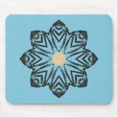 Gestresstes geometrisches Blumenmedaillon Mousepad (Vorne)