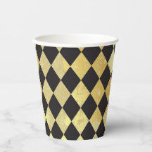 Gestresstes Gold und schwarzes Vintage-Harlekin-Mu