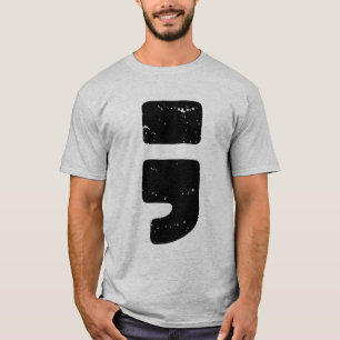 Gestresstes schwarzes Satzzeichen Semikolon T-Shirt