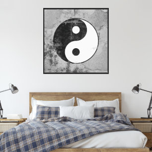 Gestresstes Yin-Yang-Symbol Leinwanddruck