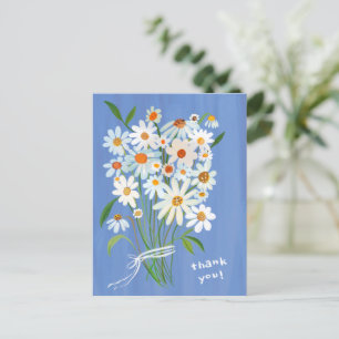 Gestreutes Gänseblümchen handgemalt mit Gouache al Postkarte