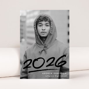 Gestrichelte Abschlussklasse 2026 Modernes Foto-Ab Ankündigung