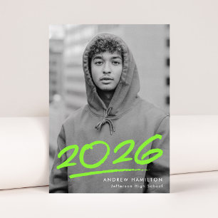 Gestrichelte Limettengrüne Abschlussklasse 2026 Fo Ankündigung