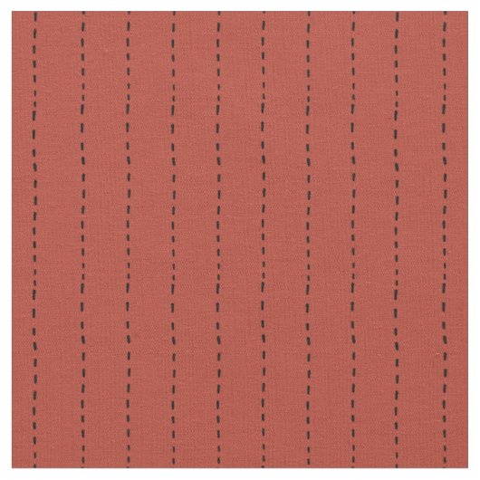Gestrichelte Linien auf Grau Rot Stoff (Nahaufnahme)