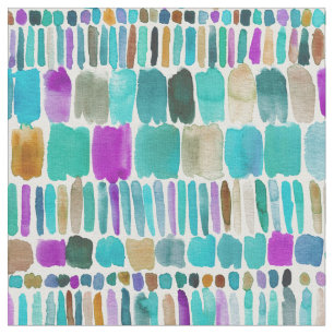 GESTRICHELTES buntes Streifen Boho Aquarell-Muster Stoff