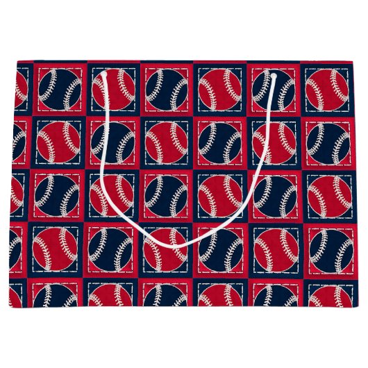Gestrichen Baseballs 01-GIFT BAG L Große Geschenktüte (Vorderseite)