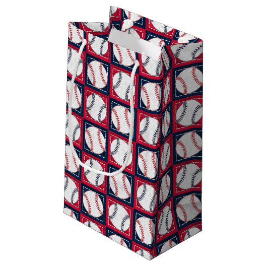 Gestrichen Baseballs 02-GIFT BAG S Kleine Geschenktüte (Rückseite Schrägansicht)