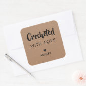 Gestrichen mit Liebe, handgefertigte Geschenkpacku Quadratischer Aufkleber (Umschlag)