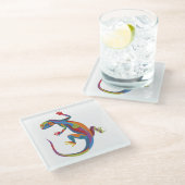 gestrichene Lizard Glasuntersetzer (Schrägansicht)