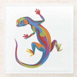 gestrichene Lizard Glasuntersetzer