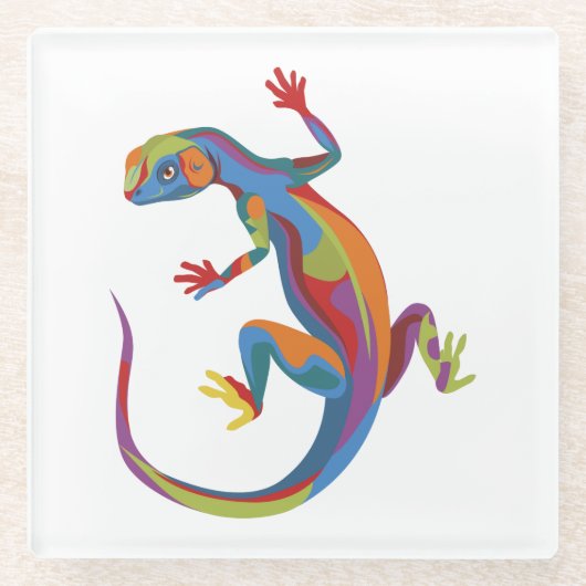 gestrichene Lizard Glasuntersetzer (Vorderseite)