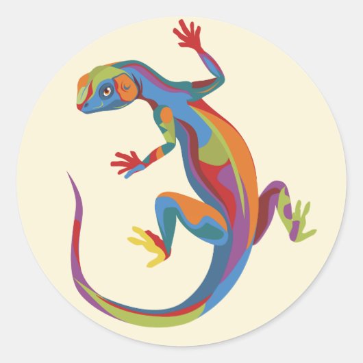 gestrichene Lizard Runder Aufkleber (Vorderseite)