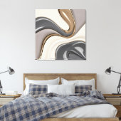 Gestricke Leinwand in stylischer Grafik (Insitu (Schlafzimmer))