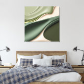 Gestricke Leinwand in stylischer Grafik (Insitu (Schlafzimmer))