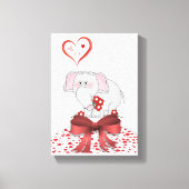 Gestrickte Canvas Print Valentine's Day Elephant Leinwanddruck (Vorderseite)