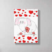 Gestrickte Canvas Print Valentine's Day Elephant Leinwanddruck (Vorderseite)