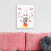 Gestrickte Canvas Print Valentine's Day Elephant Leinwanddruck (Insitu (Wohnzimmer))