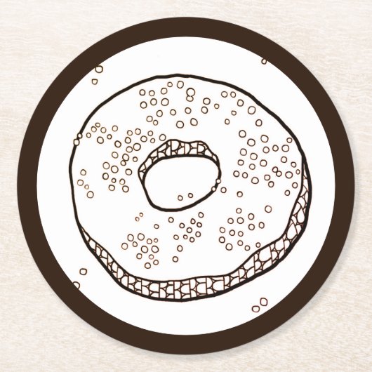 Gestrickte Donut-Runde Papierservietten Runder Pappuntersetzer (Vorderseite)