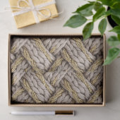 Gestrickte Fadenstricktextur – Warmes Beige (3) Seidenpapier (Geschenk)