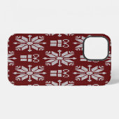 Gestrickte Geschenke: Vintage-Wintermuster. iPhone Hülle (Rückseite (Horizontal))
