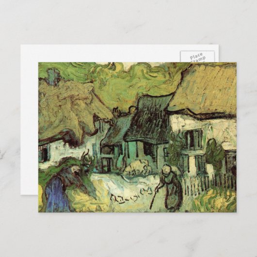 Gestrickte Hütten in Jorgus von Vincent van Gogh Postkarte (Vorne/Hinten)