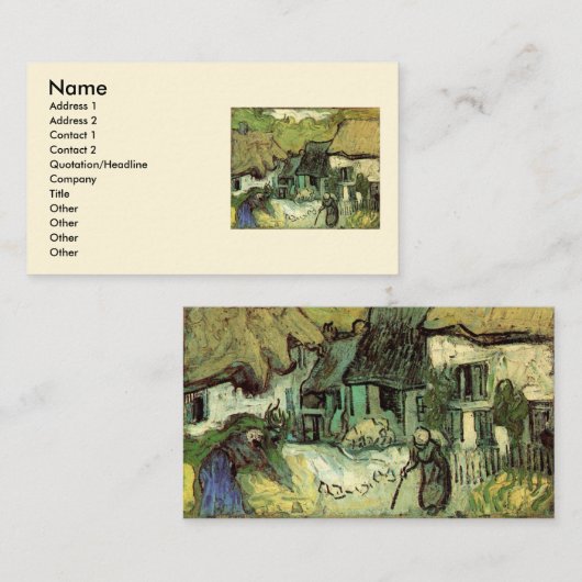 Gestrickte Hütten in Jorgus von Vincent van Gogh Visitenkarte (Vorne/Hinten)
