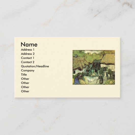Gestrickte Hütten in Jorgus von Vincent van Gogh Visitenkarte (Vorderseite)