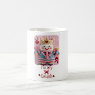 Gestrickte Königin der Herzen Valentinstag Selbstl Kaffeetasse