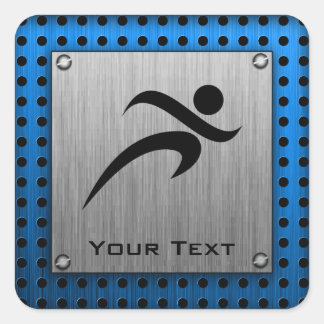 Gestrickte Metallausführung Quadratischer Aufkleber