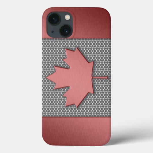 Gestrickte Metalle mit kanadischer Flagge Case-Mate iPhone Hülle (Rückseite)