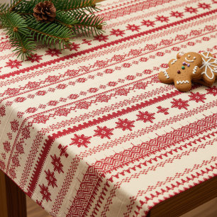 Gestrickte Muster im nordischen Volkskunststil Tischdecke