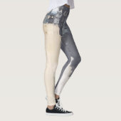 Gestrickte Natur/blaue Creme Leggings (Rechts)