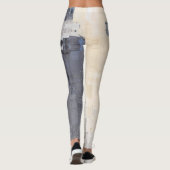 Gestrickte Natur/blaue Creme Leggings (Rückseite)