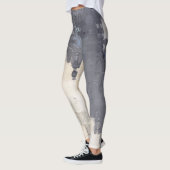 Gestrickte Natur/blaue Creme Leggings (Links)