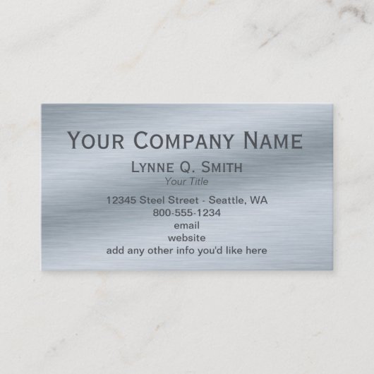 Gestrickte Silber elegante Visitenkarte (Vorderseite)