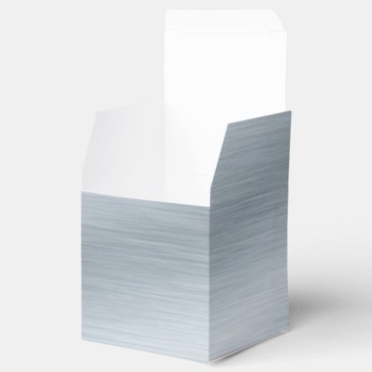 Gestrickte Silber-Look Hintergrundkunst Geschenkschachtel (Geöffnet)