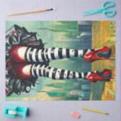 Gestrickte Strümpfe Ruby Rote Absätze Fantasy Bein Seidenpapier (Basteln)