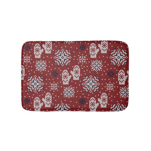 Gestrickte Winter-Weihnachts-Dekorationsmuster Badematte (Vorderseite)