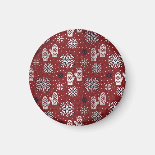 Gestrickte Winter-Weihnachts-Dekorationsmuster Magnet (Vorne)