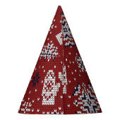 Gestrickte Winter-Weihnachts-Dekorationsmuster Partyhütchen (Rückseite)