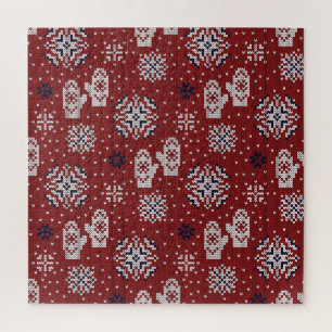 Gestrickte Winter-Weihnachts-Dekorationsmuster Puzzle
