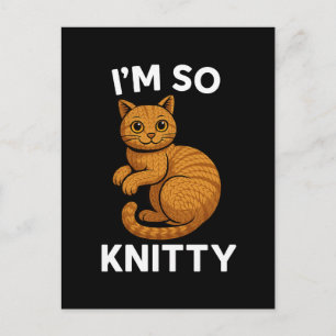 Gestrickte Wollkatze I'm So Knitty Postkarte