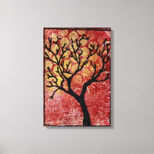 Gestrickter Baum auf gestrichene Leinwand - Rot (Vorderseite)